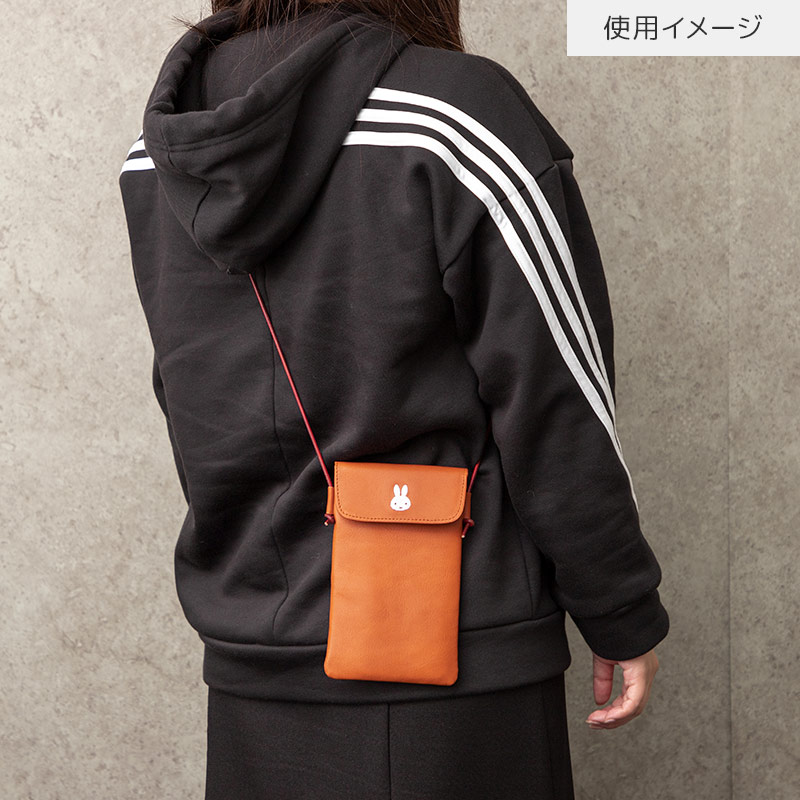 【特別価格】フラワーミッフィー スマホショルダーバッグ レッドキャメル