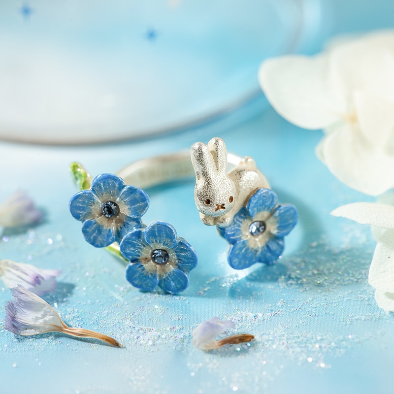 Flower Miffy パルナートポックコラボ ネモフィラとうさぎ リング