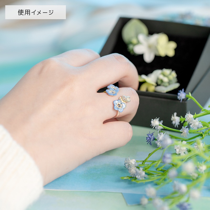 Flower Miffy パルナートポックコラボ ネモフィラとうさぎ リング