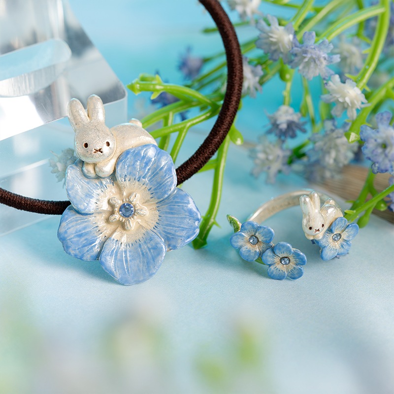 Flower Miffy パルナートポックコラボ ネモフィラとうさぎ リング