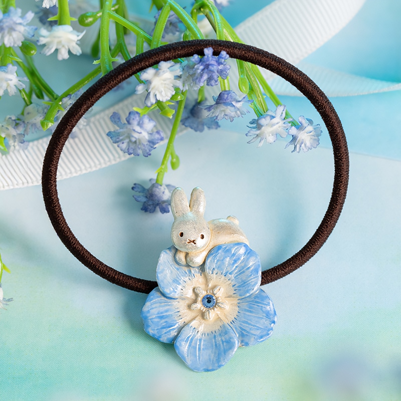 Flower Miffy パルナートポックコラボ ネモフィラとうさぎ ヘアゴム