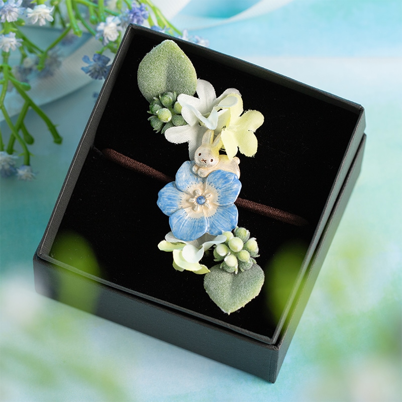 Flower Miffy パルナートポックコラボ ネモフィラとうさぎ ヘアゴム