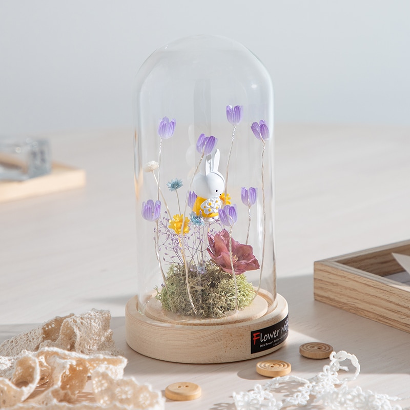 Flower Miffy LEDフラワーアレンジ ドームL パープル | すべての商品