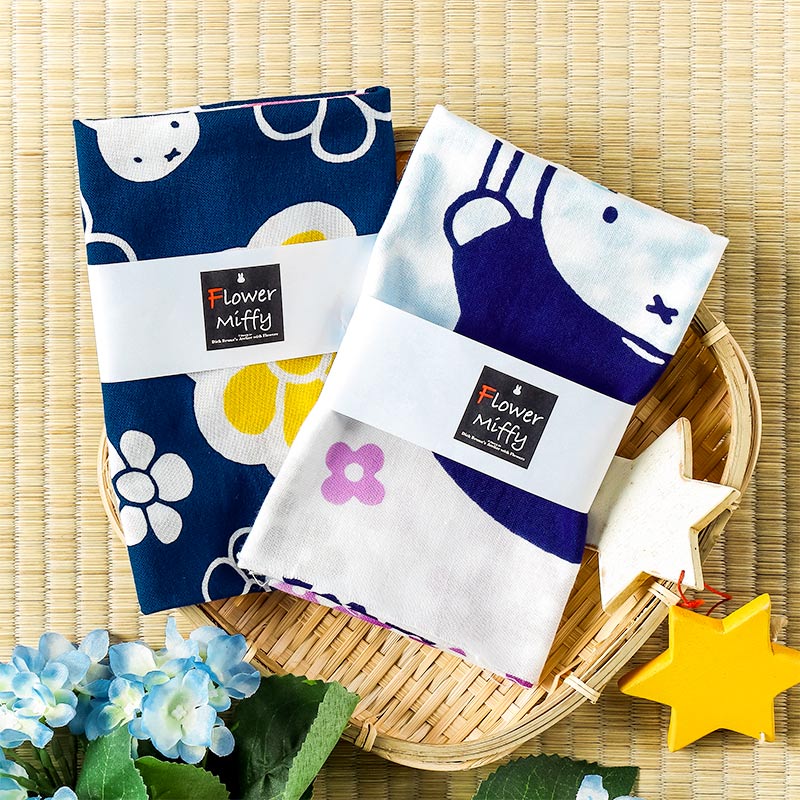 Flowermiffy 本染めてぬぐい アジサイ グッズ商品 和小物 手ぬぐい ミッフィーのお花屋さん Flower Miffy