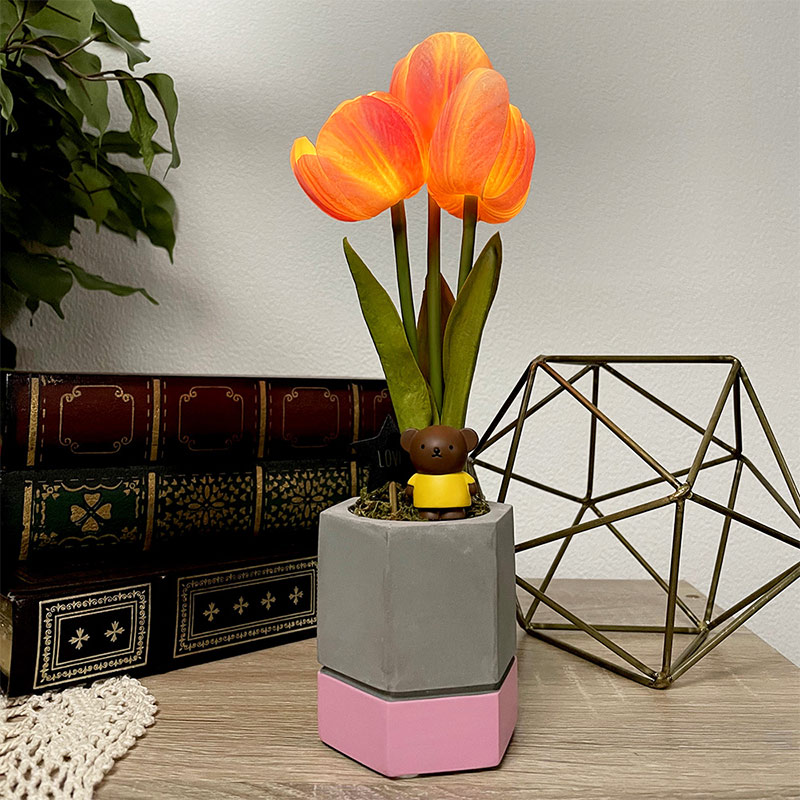 ボリスのピック付き チューリップポットled ピンク グッズ商品 ルーム ライト ランプ ミッフィーのお花屋さん Flower Miffy