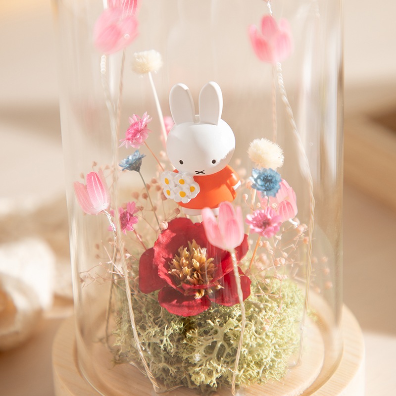 Flower Miffy LEDフラワーアレンジ ドームL ピンク | すべての商品
