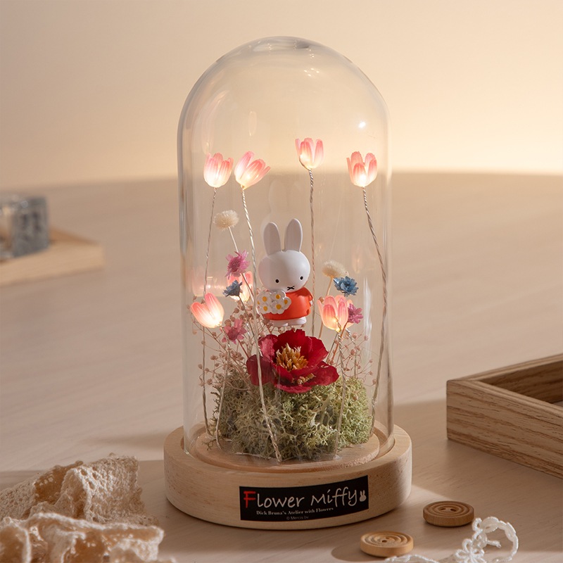 Flower Miffy LEDフラワーアレンジ ドームL ピンク | すべての商品