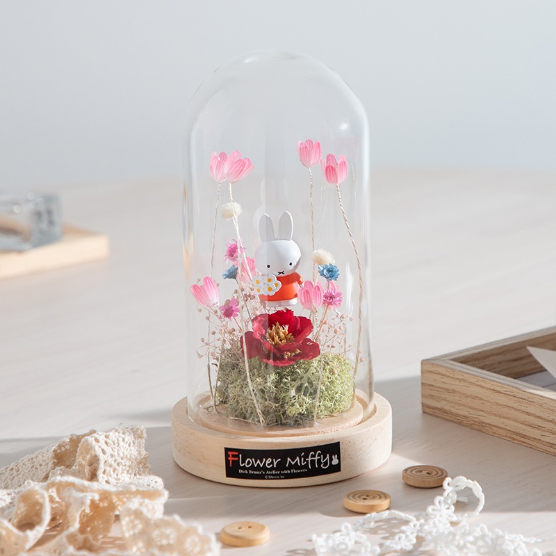 Flower Miffy LEDフラワーアレンジ ドームL ピンク | すべての商品