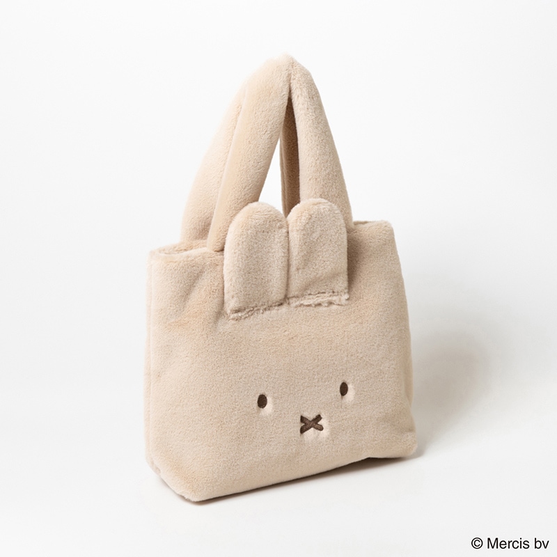 クマ顔トートバッグ ベージュ ラブラリー フェイラー ベージュ トートバッグ クマ刺繍