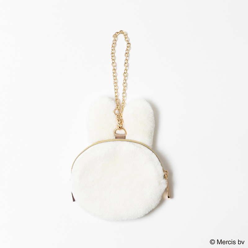 BRUNA FACE FUR ミニミニポーチ ホワイト