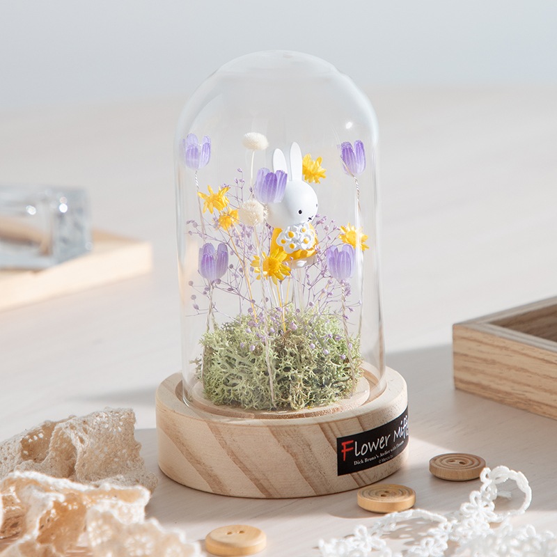 Flower Miffy LEDフラワーアレンジ ドームM パープル | すべての商品
