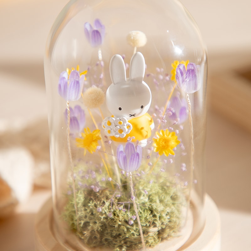 【新品未使用】フラワーミッフィー限定・お花の掛け時計 Flower Miffy LEDフラワーアレンジ ドームM パープル | すべての商品