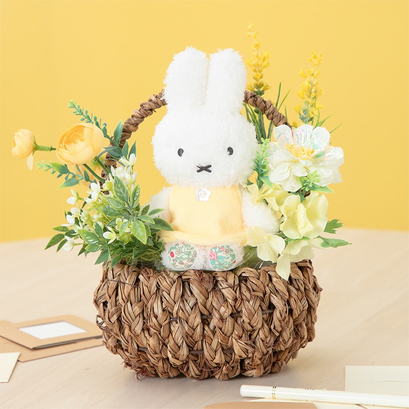 Flower Miffy ほわほわマスコット アートフラワーアレンジ ミモザ