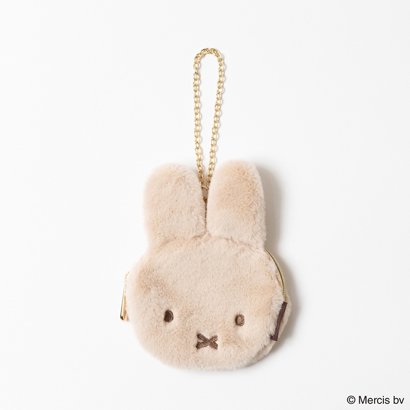 BRUNA FACE FUR ミニミニポーチ ベージュ