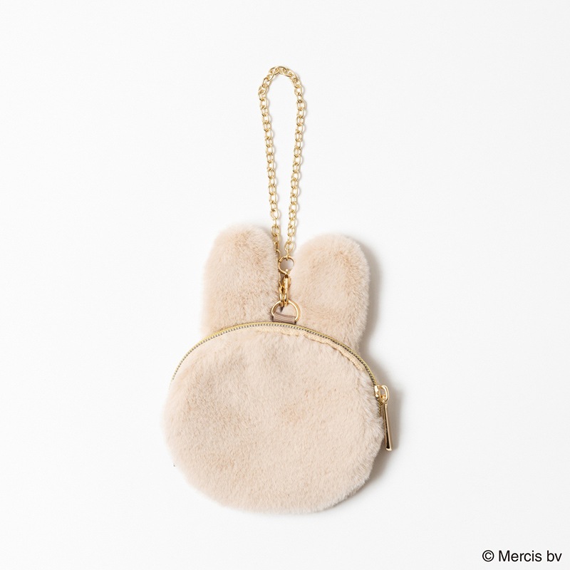 BRUNA FACE FUR ミニミニポーチ ベージュ