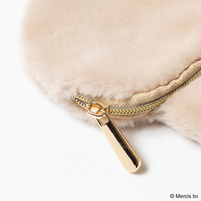 BRUNA FACE FUR ミニミニポーチ ベージュ