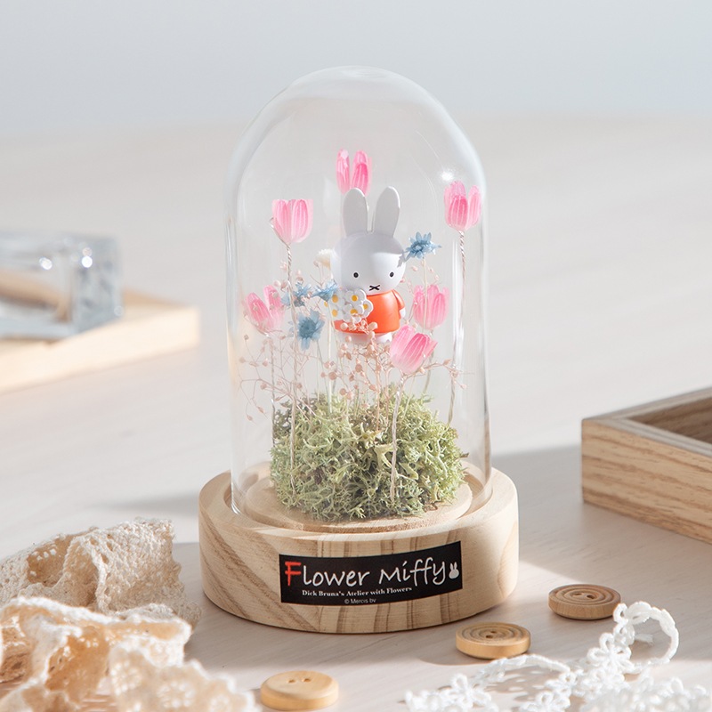 Flower Miffy LEDフラワーアレンジ ドームM ピンク | すべての商品