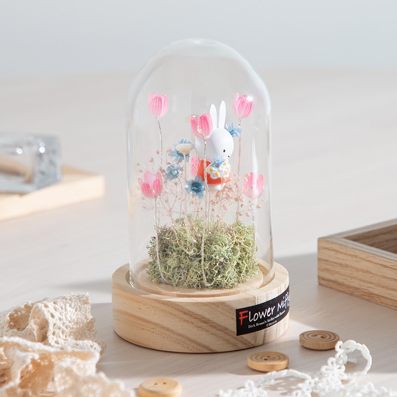 Flower Miffy LEDフラワーアレンジ ドームM ピンク | すべての商品