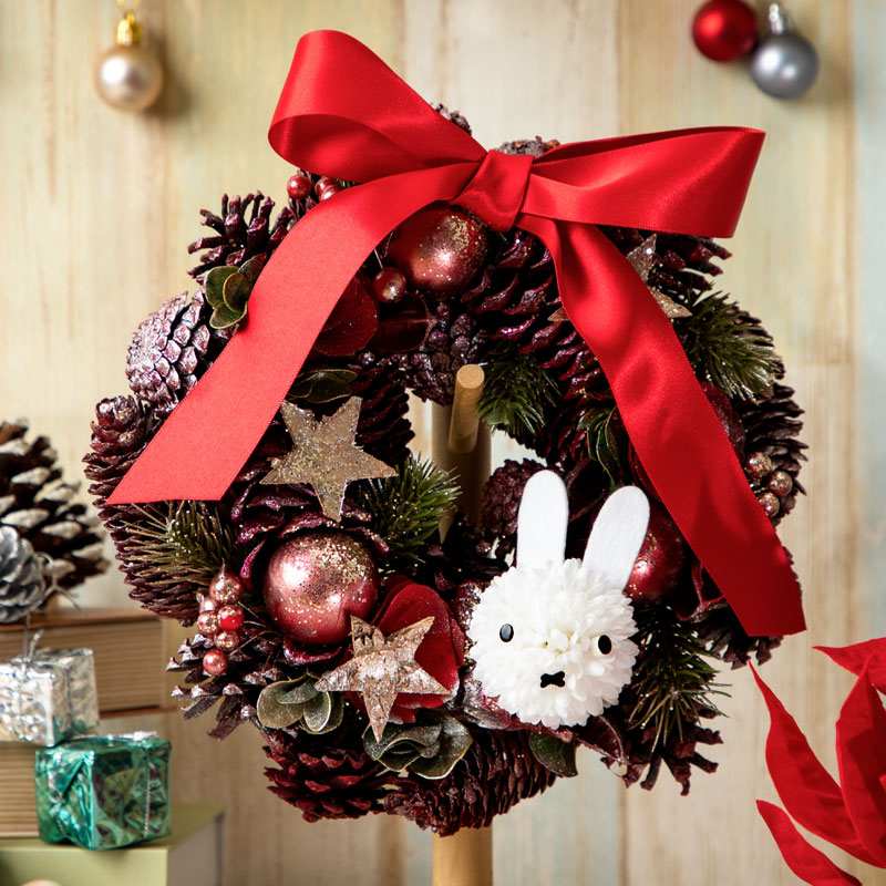 予約商品 クリスマス クリスマスリース レッド ネットショップ限定 22年10月下旬お届け 新商品 ミッフィーのお花屋さん Flower Miffy