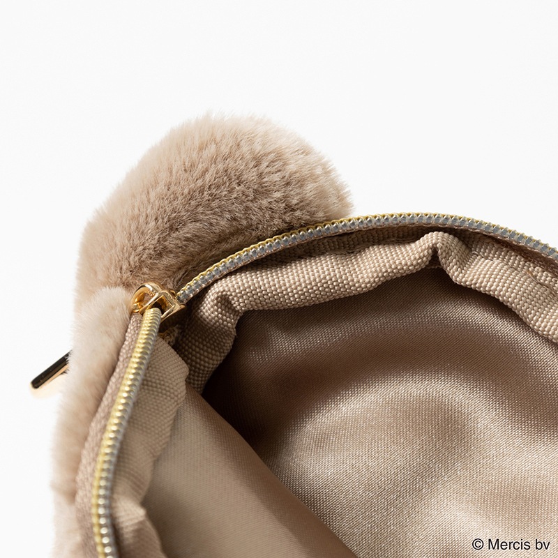 BRUNA FACE FUR ミニミニポーチ ブラウン