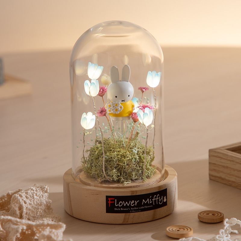 Flower Miffy LEDフラワーアレンジ ドームM ブルー