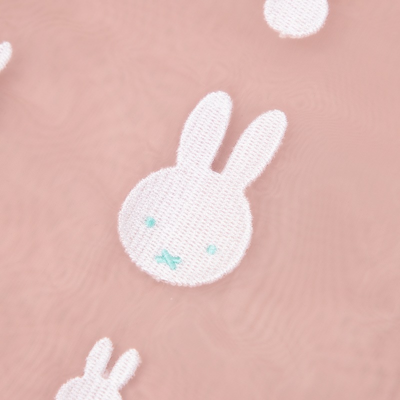 Flower Miffy オーガンジー刺しゅうバッグL ピンク アートフラワー