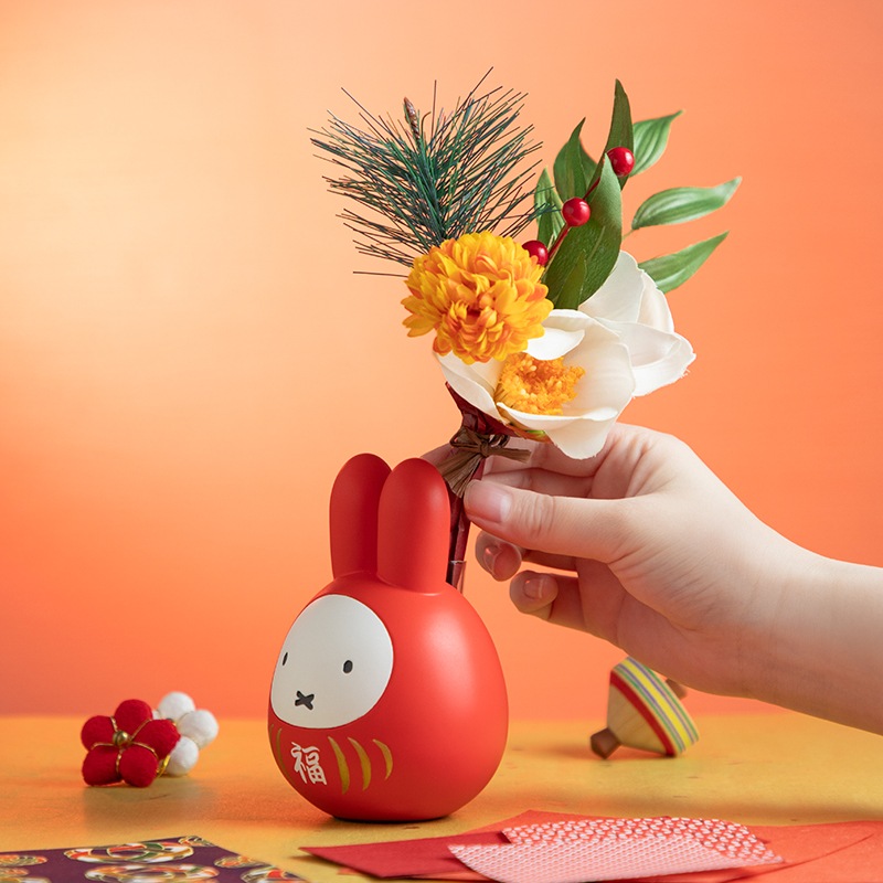 Flower Miffy 福だるま一輪挿し アートフラワーセット