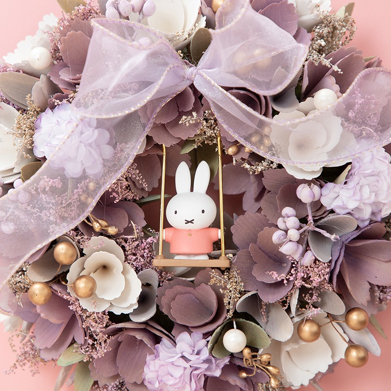 Flower Miffy ブランコミッフィー リボンリース パープル