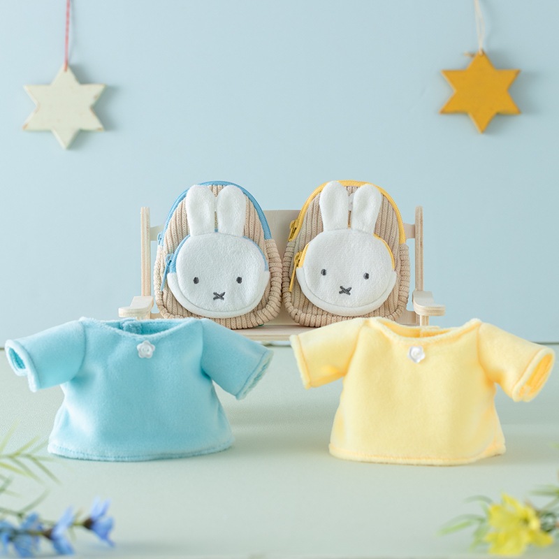 2点セット★フラワーミッフィー　コーデュロイミニリュックポーチ　ネモフィラミモザ miffy - 2点セット☆フラワーミッフィー コーデュロイミニ