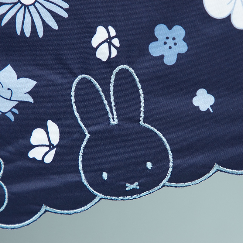 Flower Miffy 刺しゅう晴雨兼用傘 ネイビー アートフラワーセット