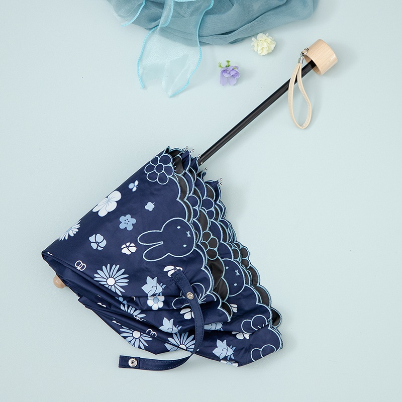 Flower Miffy 刺しゅう晴雨兼用傘 ネイビー アートフラワーセット