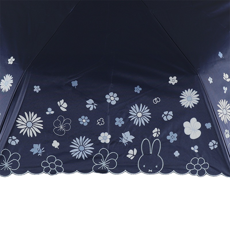 Flower Miffy 刺しゅう晴雨兼用傘 ネイビー アートフラワーセット