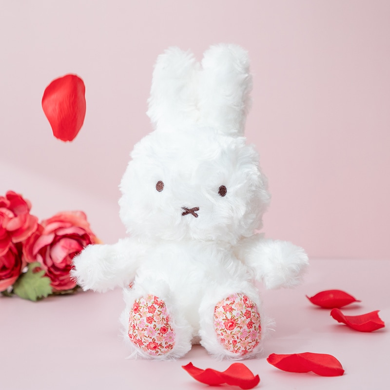 フラワーミッフィー 着せかえ ほわほわ ぬいぐるみ　miffy ショッパー付 人気絵本ミッフィーのお花屋さん「フラワーミッフィー」にて