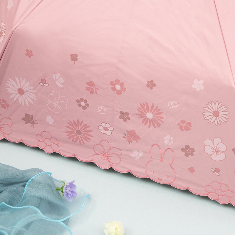 Flower Miffy 刺しゅう晴雨兼用傘 ピンク アートフラワーセット