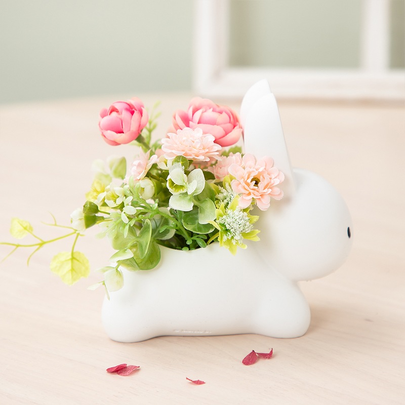 ◇Flower Miffy うさぎカバー アートフラワーアレンジ パステルピンク