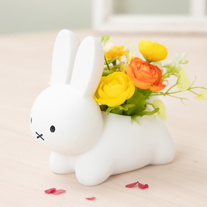 ◆Flower Miffy うさぎカバー アートフラワーアレンジ イエロー