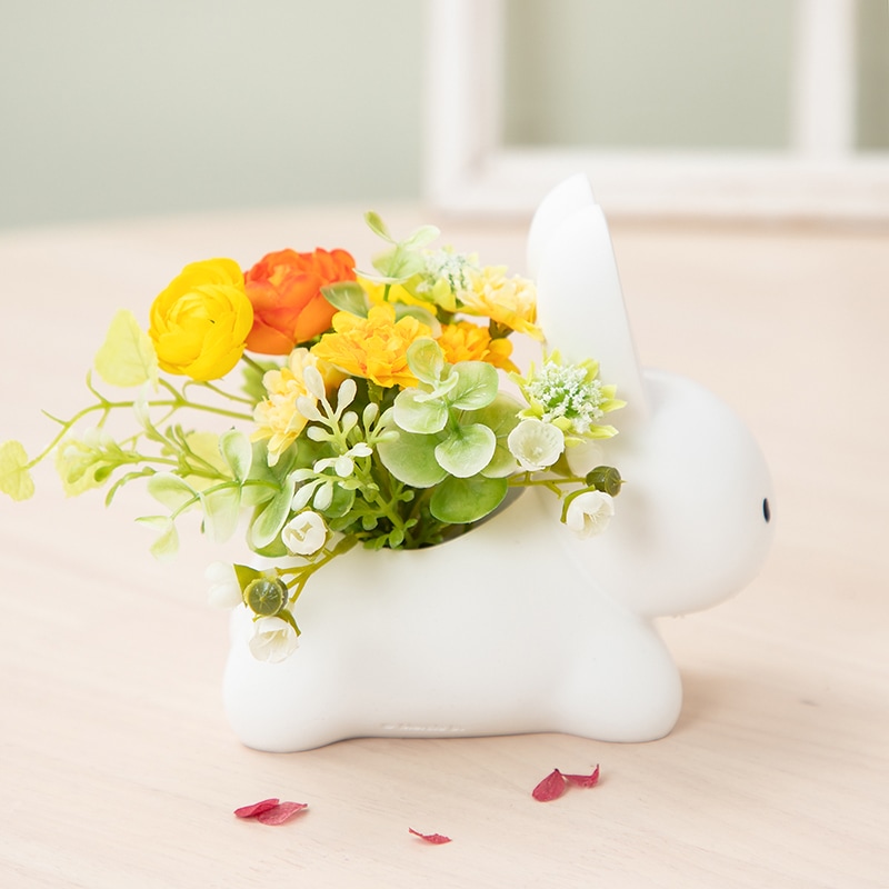 ◇Flower Miffy うさぎカバー アートフラワーアレンジ イエロー