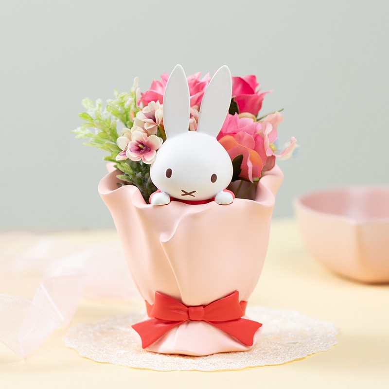 □Flower Miffy ブーケミニポット アートフラワーアレンジ ピンク