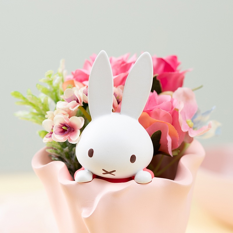□Flower Miffy ブーケミニポット アートフラワーアレンジ ピンク