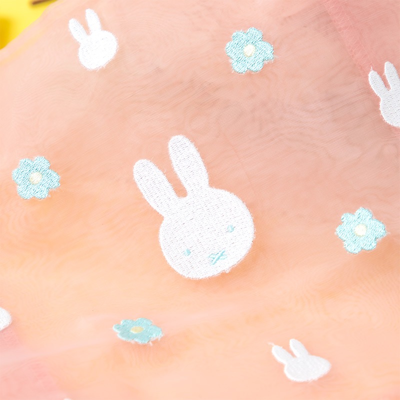 Flower Miffy オーガンジー刺しゅうバッグ ピンク アートフラワー
