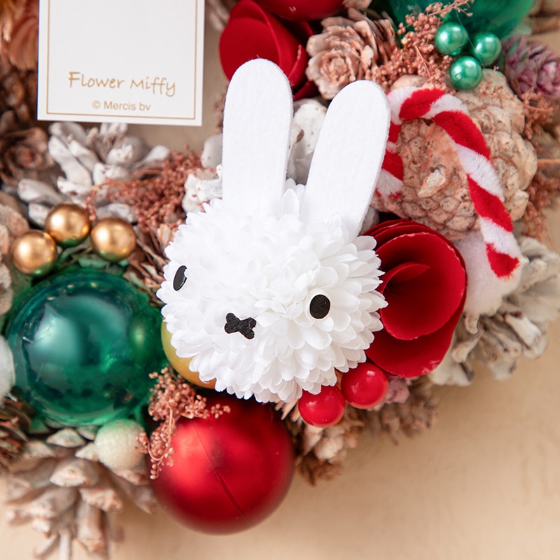 Flower Miffy クリスマスリース ミッフィーマム レッド