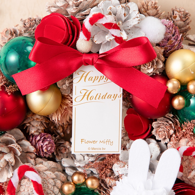 Flower Miffy クリスマスリース ミッフィーマム レッド