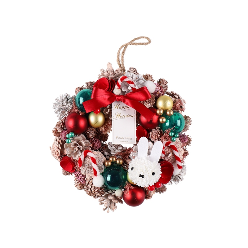 Flower Miffy クリスマスリース ミッフィーマム レッド