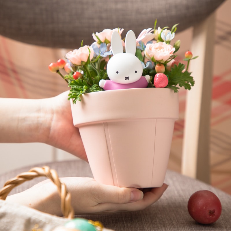 【直送商品A】ひょっこりいちごプランターアレンジ ピンク