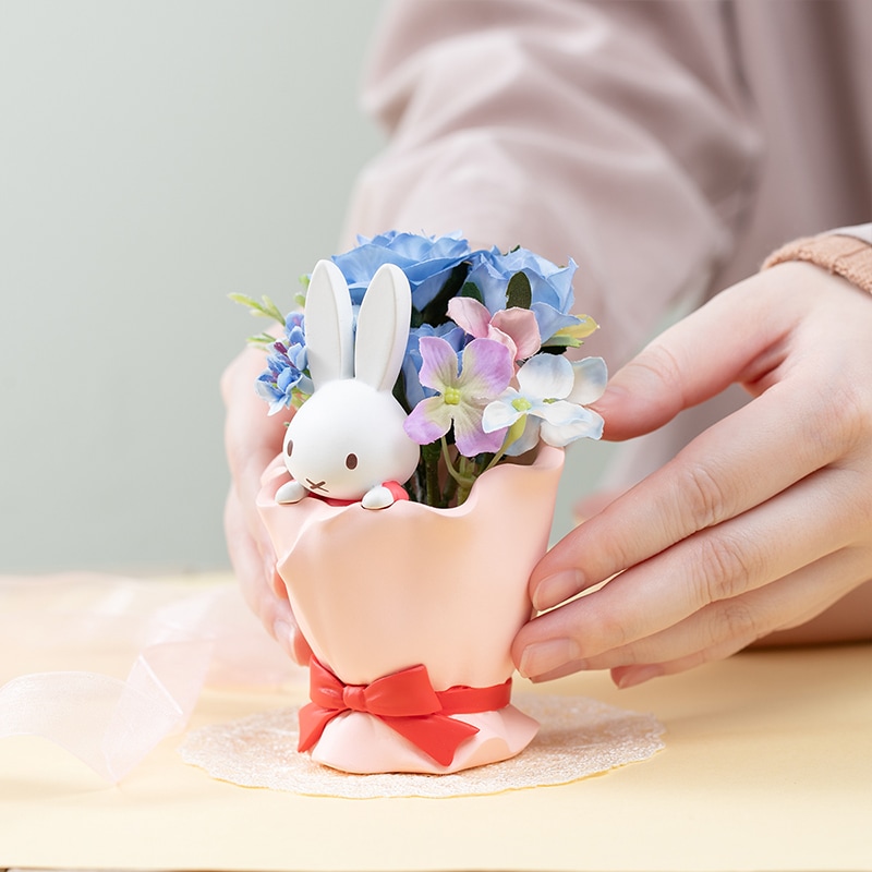 ■Flower Miffy ブーケミニポット アートフラワーアレンジ ブルー