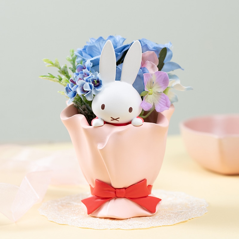 ■Flower Miffy ブーケミニポット アートフラワーアレンジ ブルー