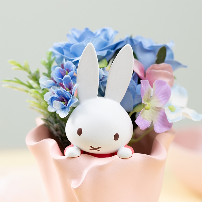 ■Flower Miffy ブーケミニポット アートフラワーアレンジ ブルー
