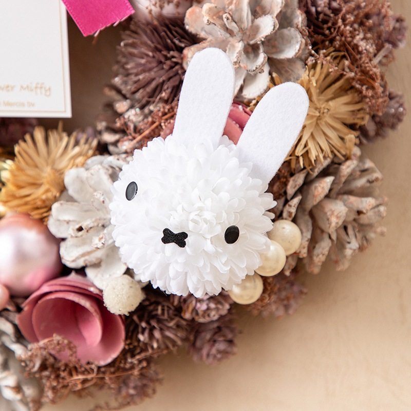 【レア★新品未使用タグ付き】ポムポムプリンカフェ クリスマスリース マスコット 予約商品：クリスマス】Flower Miffy クリスマスリース