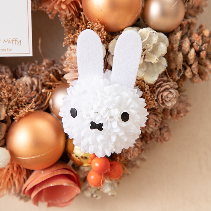 【レア★新品未使用タグ付き】ポムポムプリンカフェ クリスマスリース マスコット 予約商品：クリスマス】Flower Miffy クリスマスリース ミッフィーマム