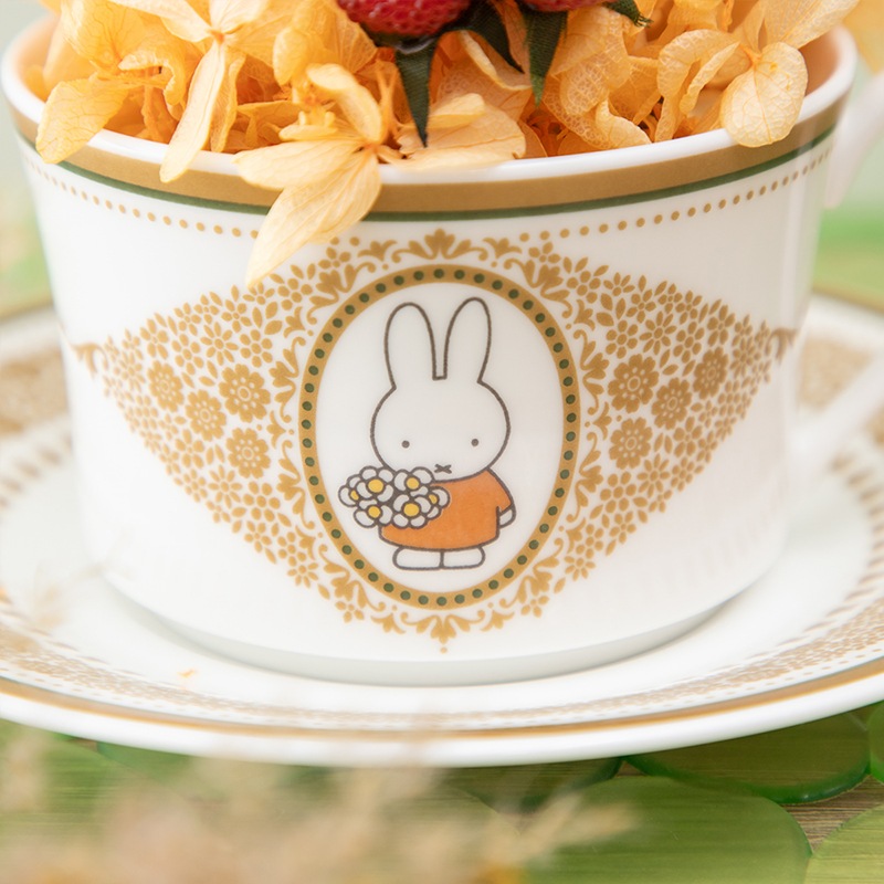 ◇Flower Miffy ノリタケティーカップ アートフラワーアレンジ